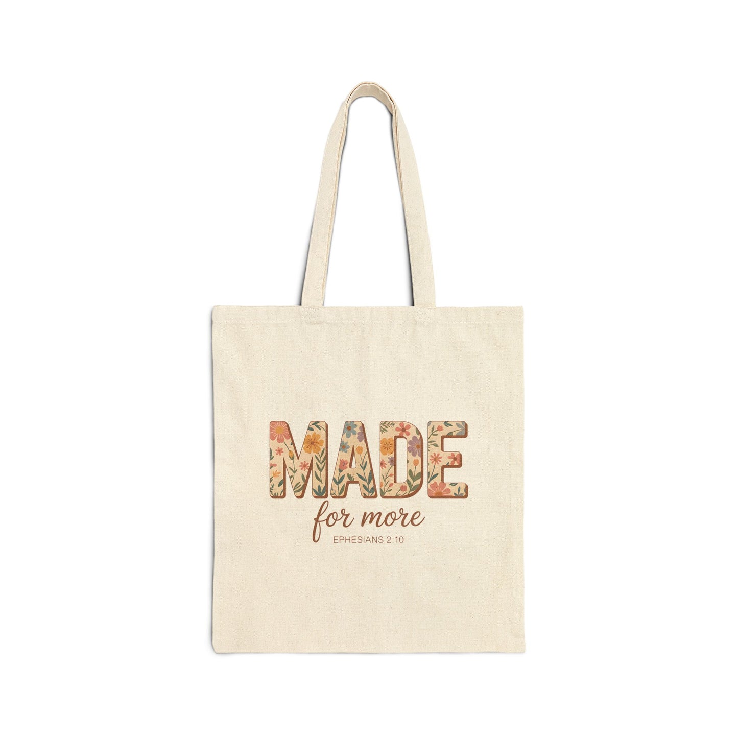 Made for More – Ephesians 2:10 Canvas Tote | Eco-Friendly Scripture Bag