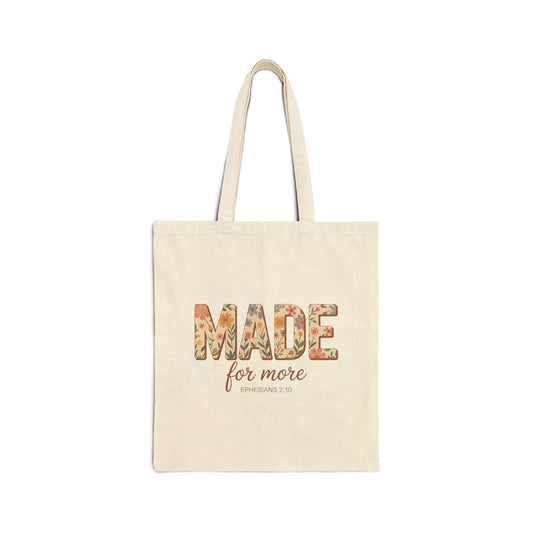 Made for More – Ephesians 2:10 Canvas Tote | Eco-Friendly Scripture Bag
