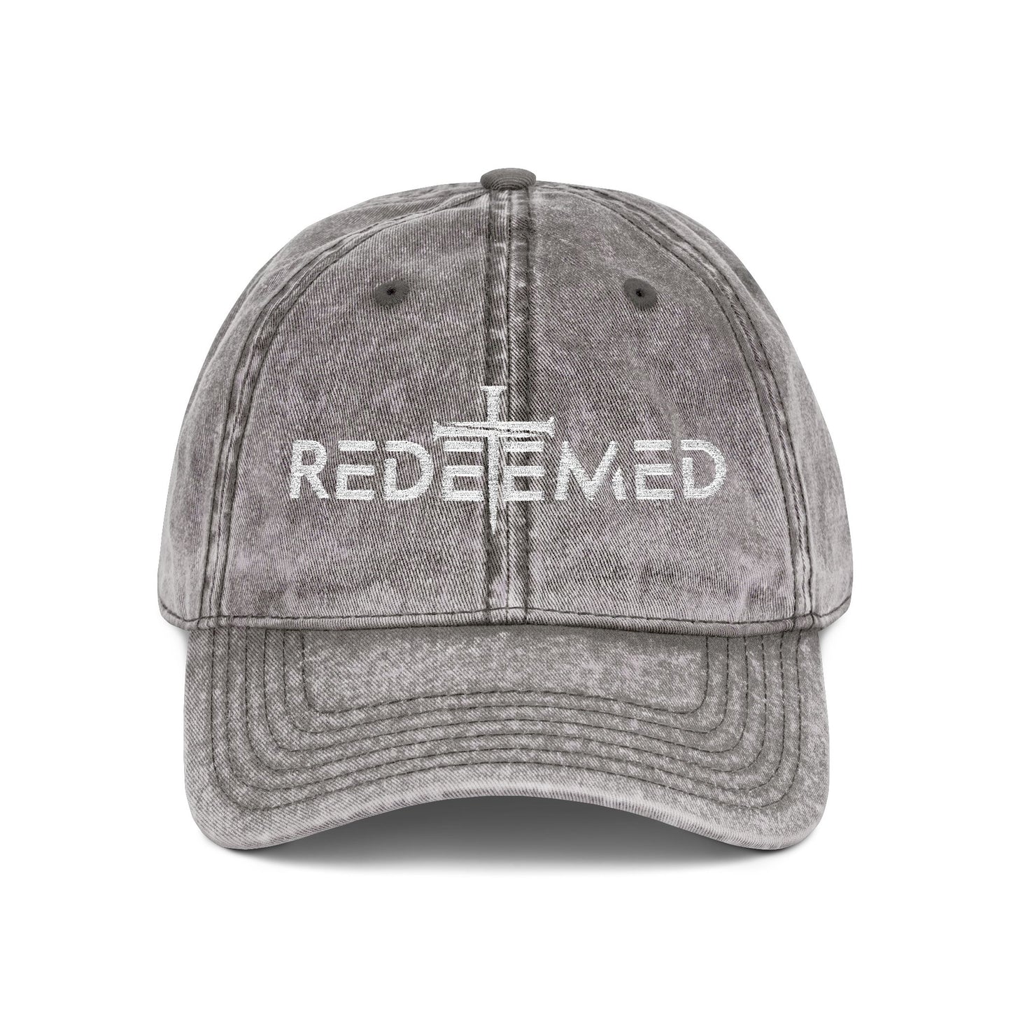 Redeemed Cross Vintage Distressed Dad Hat – Christian Faith Cap