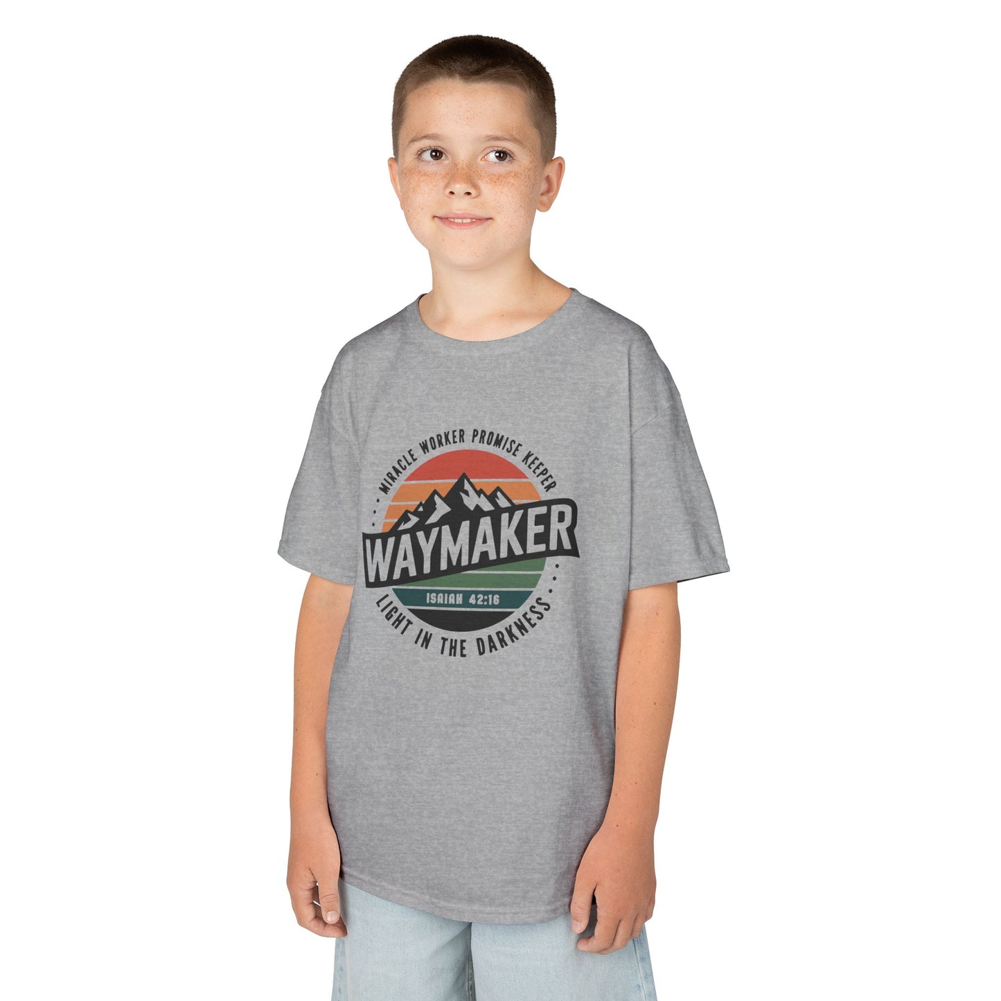 Waymaker, Miracle Worker – Isaiah 42:16 | Inspirational Christian Tee for Kids
