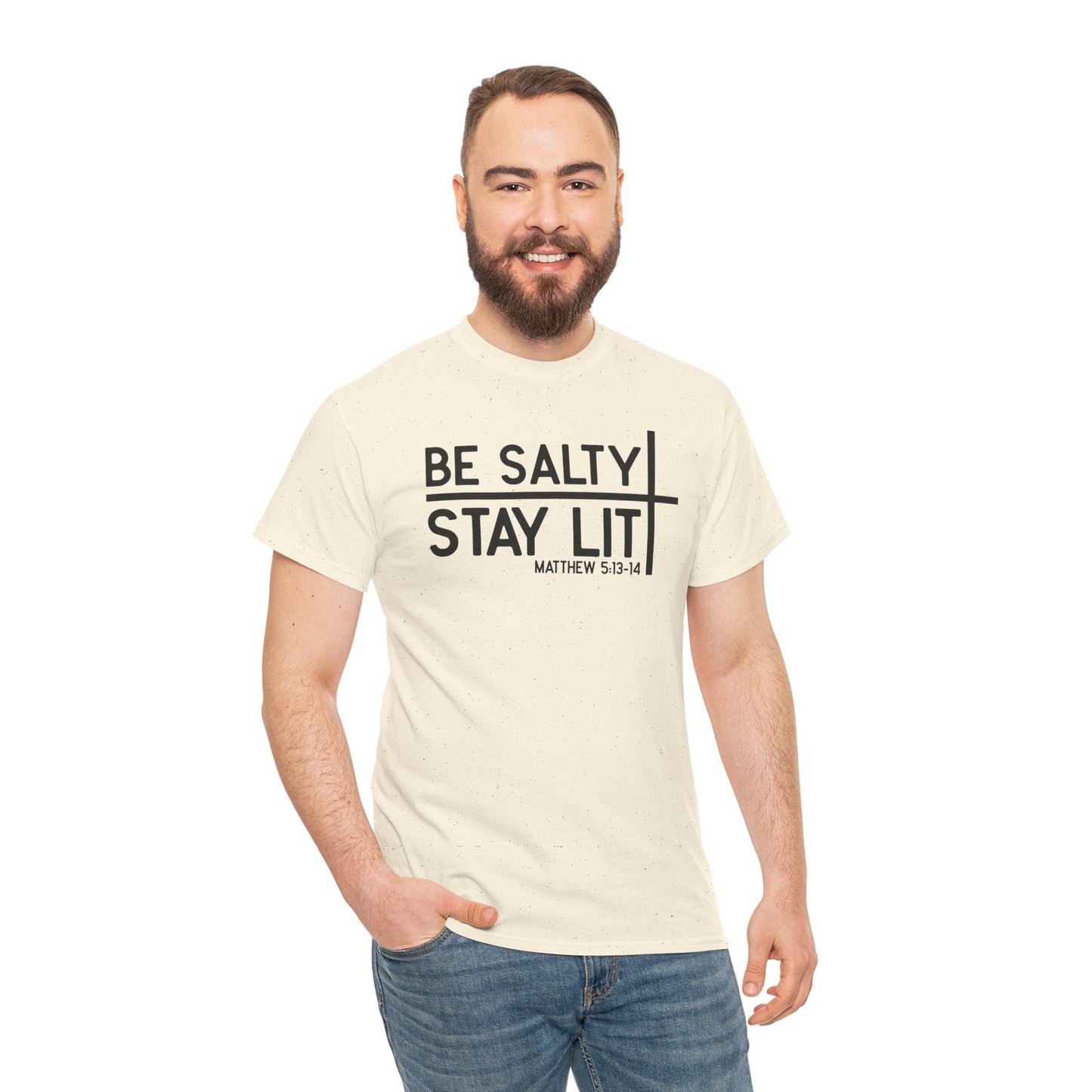 Be Salty, Stay Lit – Matthew 5:13-14 Tee | Christian Unisex Tee