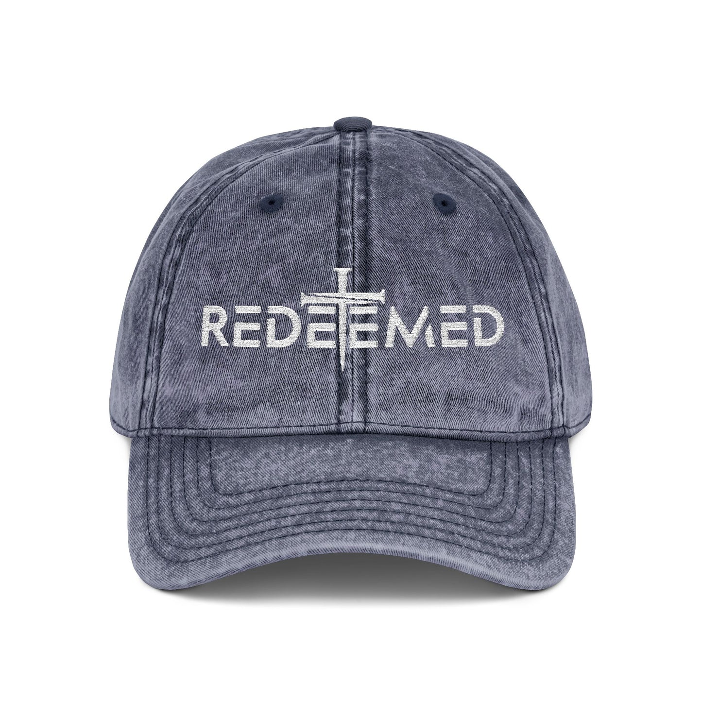 Redeemed Cross Vintage Distressed Dad Hat – Christian Faith Cap