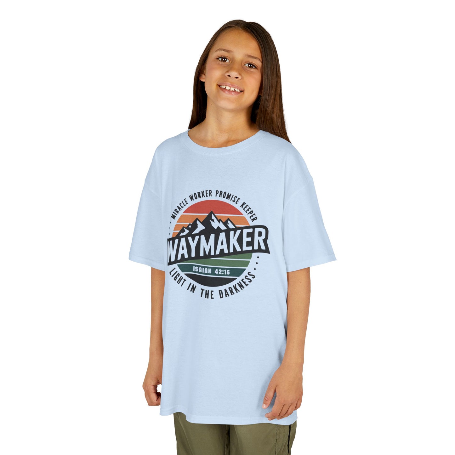 Waymaker, Miracle Worker – Isaiah 42:16 | Inspirational Christian Tee for Kids