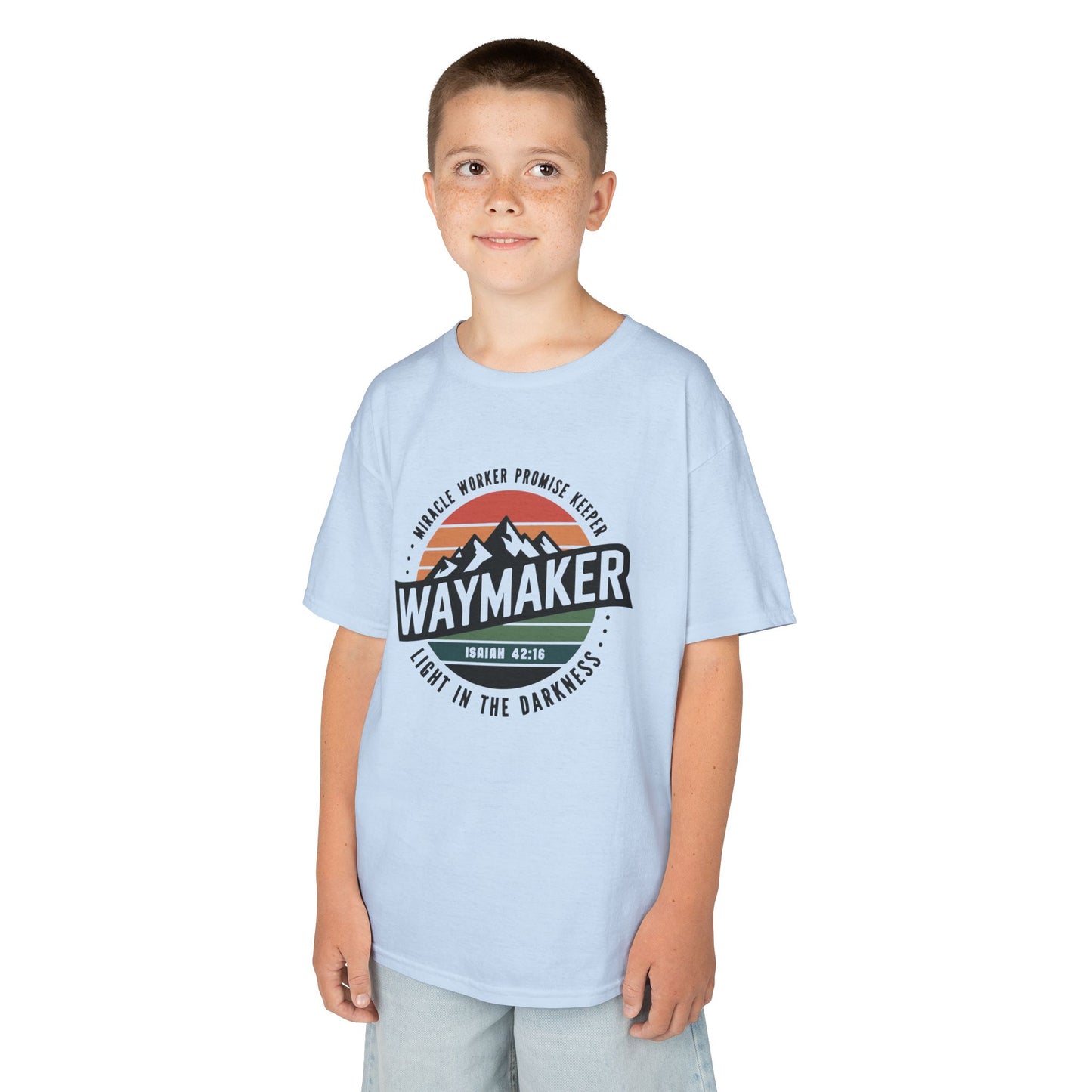 Waymaker, Miracle Worker – Isaiah 42:16 | Inspirational Christian Tee for Kids