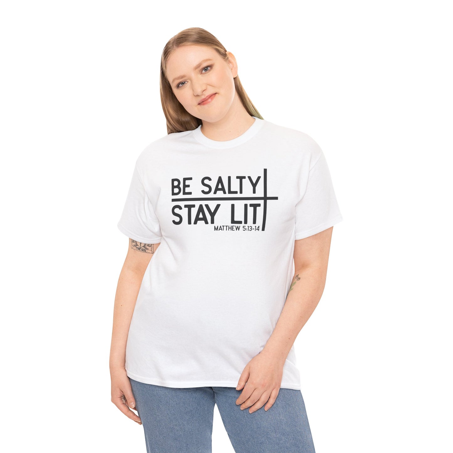 Be Salty, Stay Lit – Matthew 5:13-14 Tee | Christian Unisex Tee