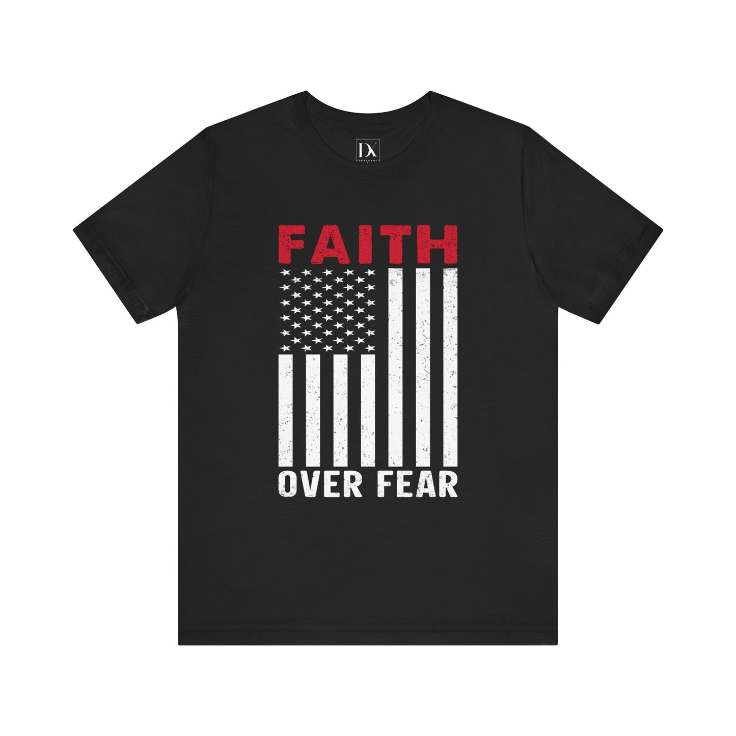 Faith Over Fear – American Flag Tee | Christian Patriotic Shirt