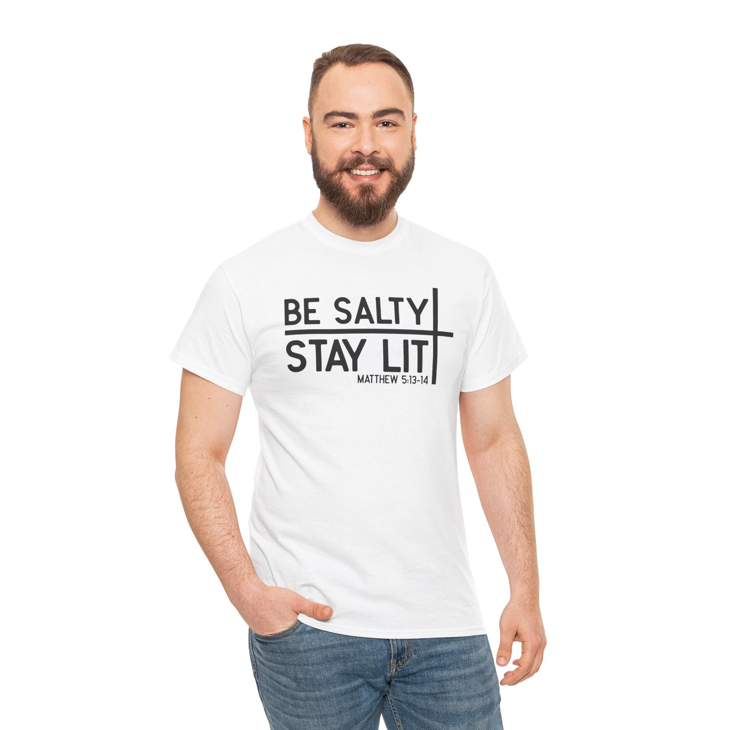 Be Salty, Stay Lit – Matthew 5:13-14 Tee | Christian Unisex Tee