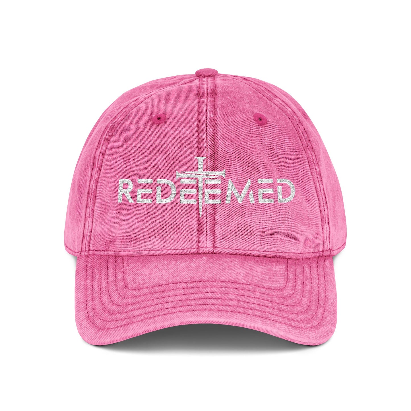 Redeemed Cross Vintage Distressed Dad Hat – Christian Faith Cap