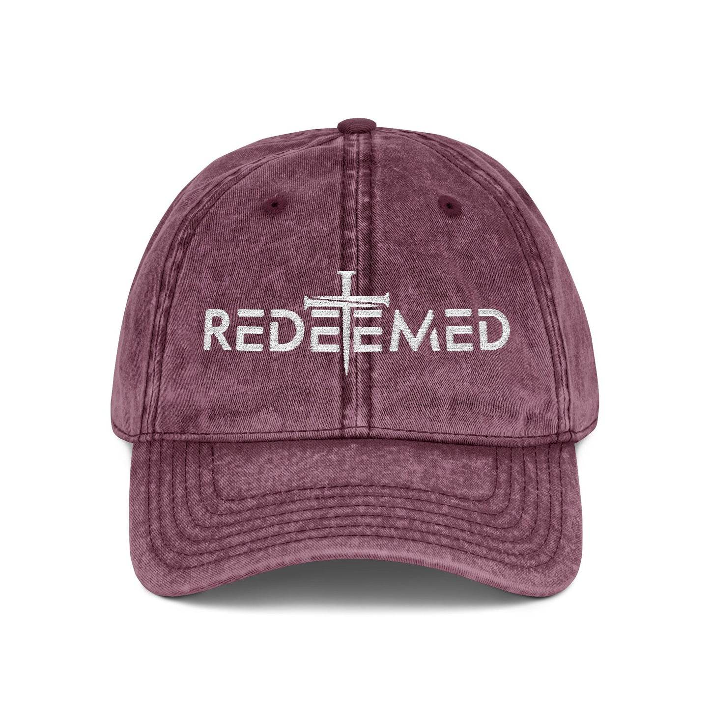 Redeemed Cross Vintage Distressed Dad Hat – Christian Faith Cap