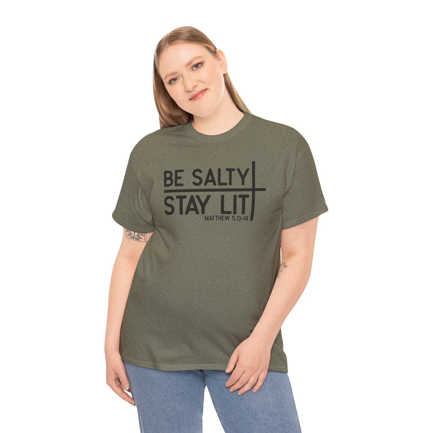 Be Salty, Stay Lit – Matthew 5:13-14 Tee | Christian Unisex Tee