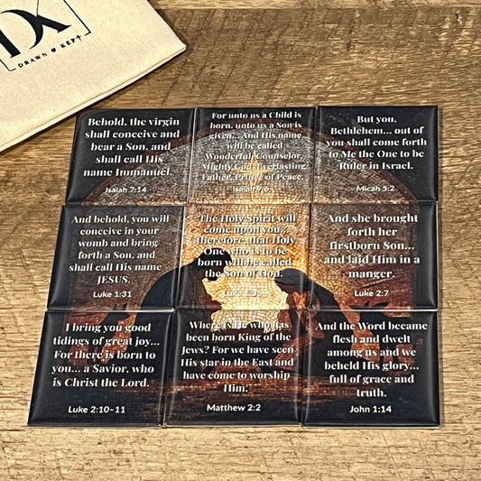 Nativity Mosaic Scripture Magnet Prayer Pack
