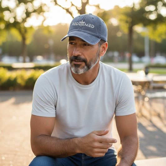 Redeemed Cross Vintage Distressed Dad Hat – Christian Faith Cap