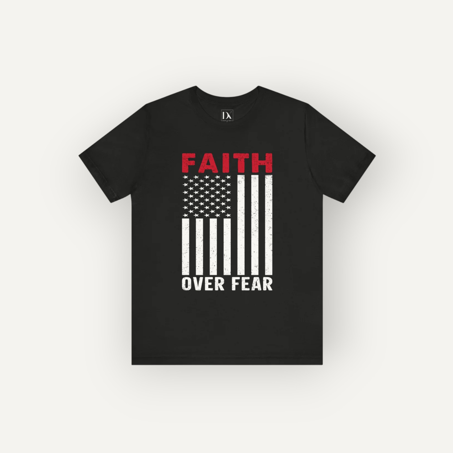 Faith Over Fear – American Flag Tee | Christian Patriotic Shirt