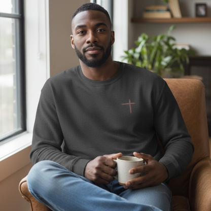 Faith Cross Crewneck Sweatshirt – Rustic Christian Graphic Sweatshirt