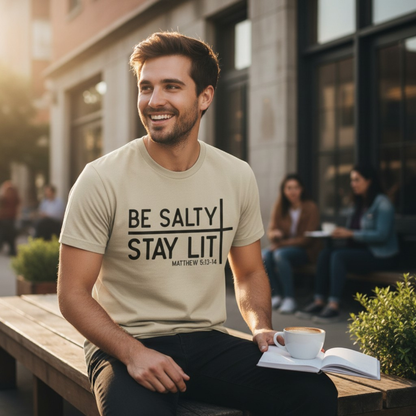 Be Salty, Stay Lit – Matthew 5:13-14 Tee | Christian Unisex Tee