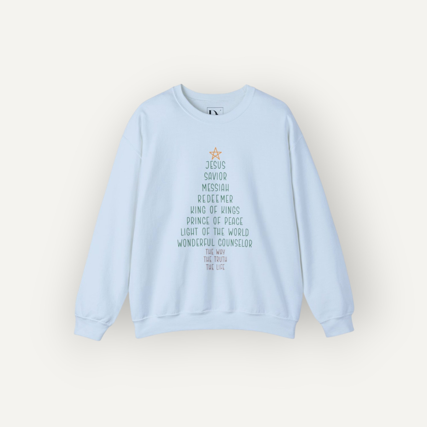 Names of Jesus Christmas Tree Sweatshirt – Christian Crewneck