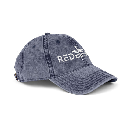 Redeemed Cross Vintage Distressed Dad Hat – Christian Faith Cap