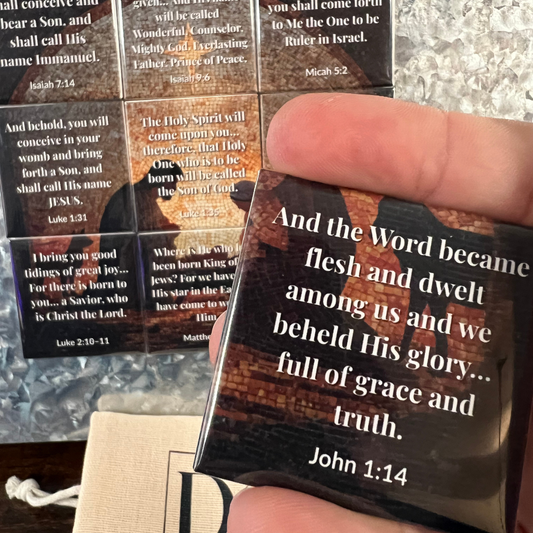 Nativity Mosaic Scripture Magnet Prayer Pack
