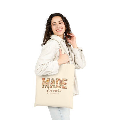 Made for More – Ephesians 2:10 Canvas Tote | Eco-Friendly Scripture Bag